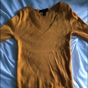 Yellow V Neck Sweater